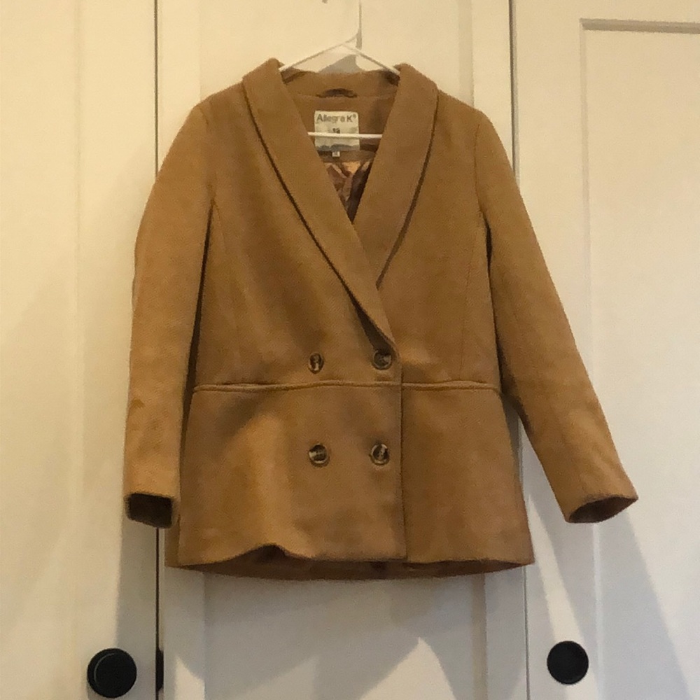 Herringbone double breasted blazer